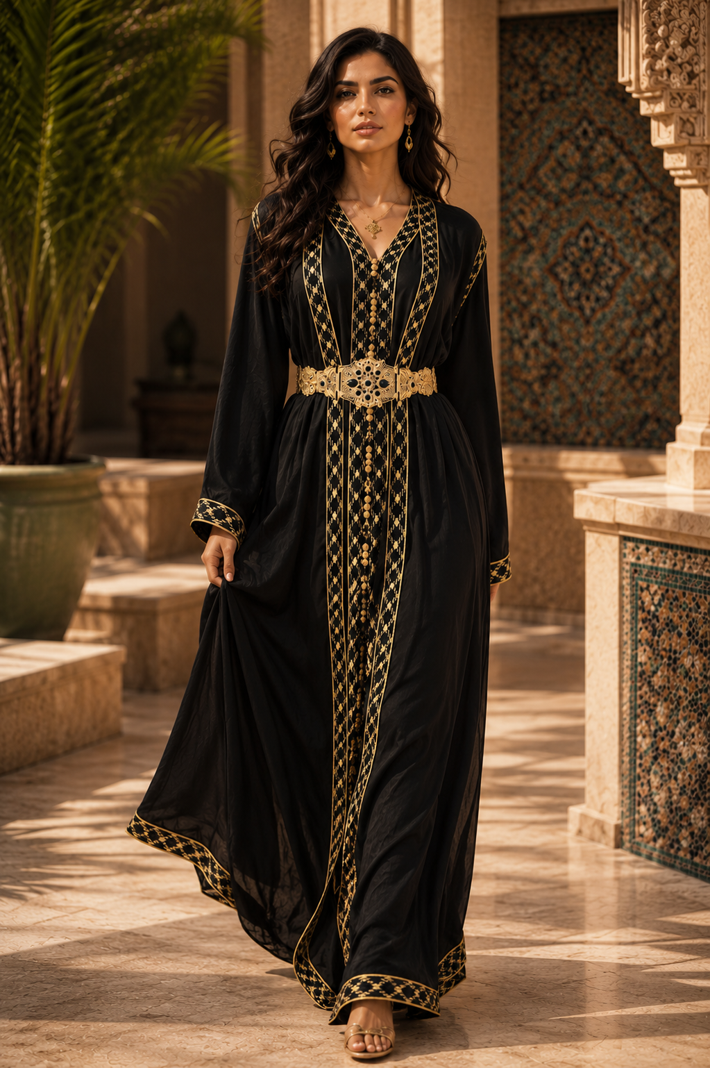 Takchita Marocaine Noire & Or