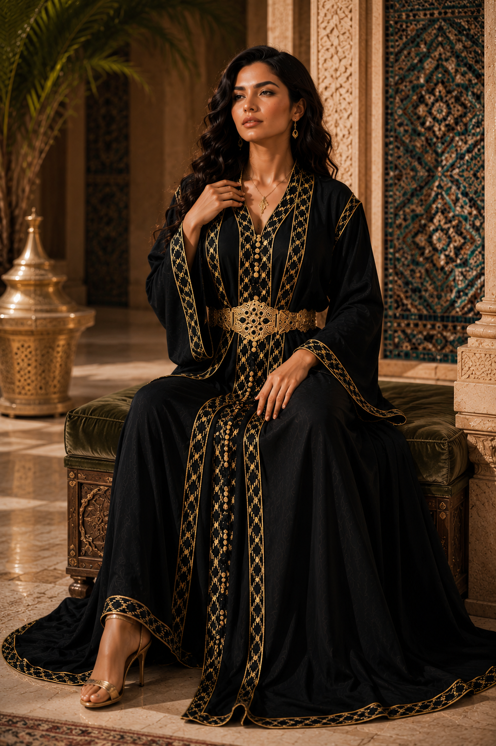 Takchita Marocaine Noire & Or